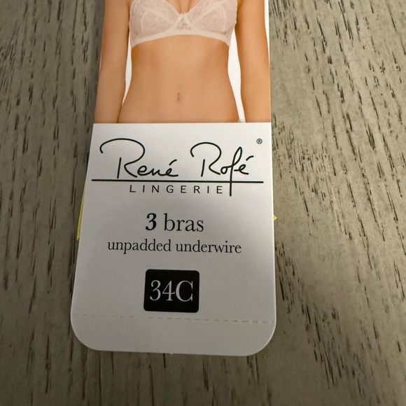 Rene Rofe Lace Bra Trio - Cream, Burgundy, Taupe - Picture 2 of 5